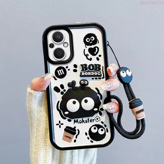 The Smitch Case™| Kuromi 3D Cartoon Harvey Bear Hand Strap Case, Cute Toy Cover