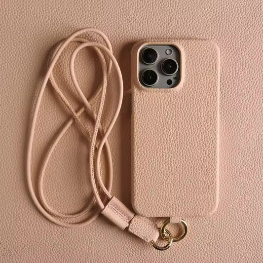 The Smitch Case™| Genuine leather phone case for iPhone, luxury cowhide leather, shoulder strap