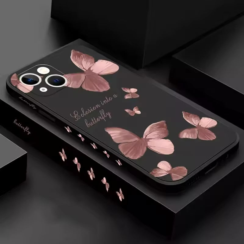 The Smitch Case™| Butterfly flower shockproof phone case for iPhone, TChancelier soft silicone case