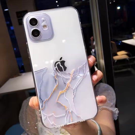 The Smitch Case™| Transparent phone case in colored marble, soft shockproof case, interconnect paint